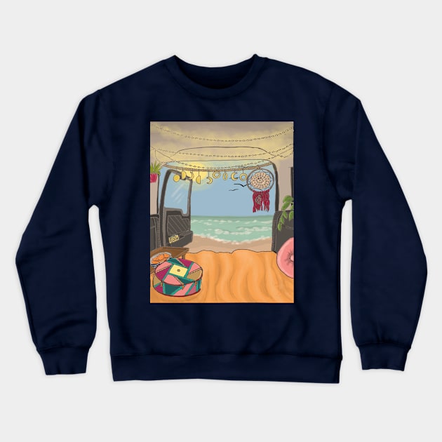 Camper Van Life - at the beach Crewneck Sweatshirt by Ethereal Designs
